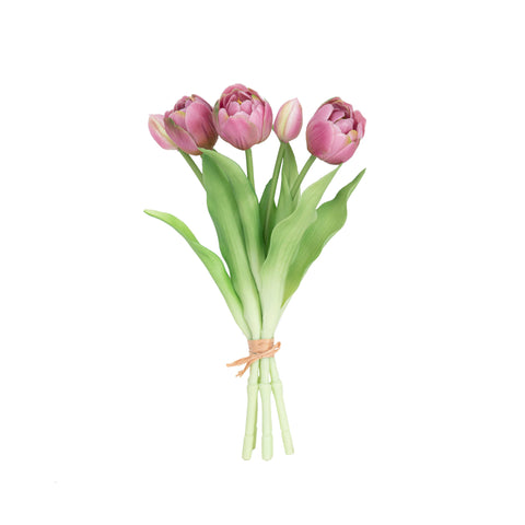 12" SOFT TOUCH DOUBLE LAYER TULIP BUNDLE X 5