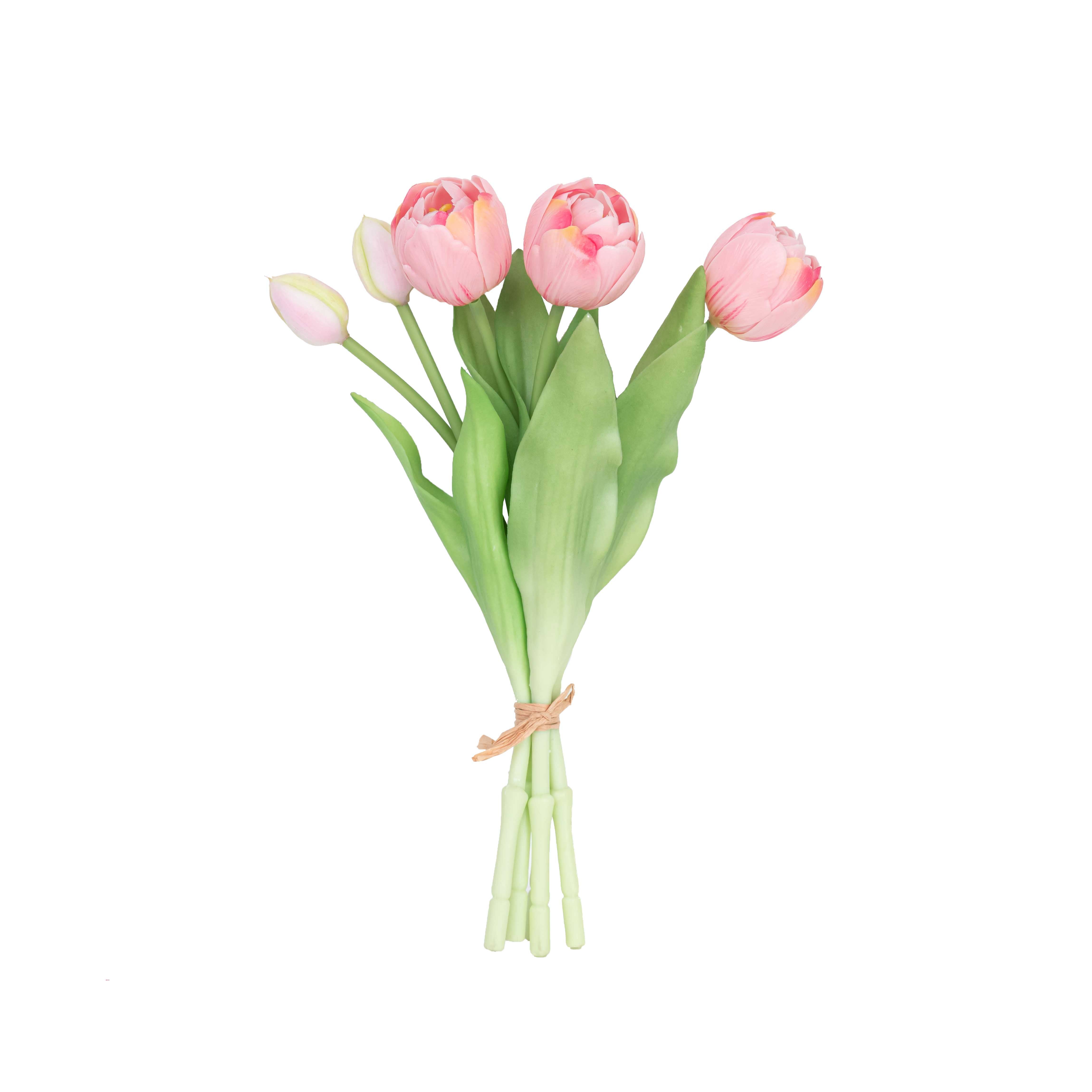 12" SOFT TOUCH DOUBLE LAYER TULIP BUNDLE X 5
